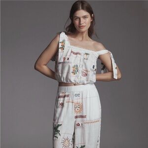 Pilcro embroidered crop top